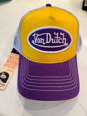 Von Dutch Purple Gold Trucker Hat - NWT